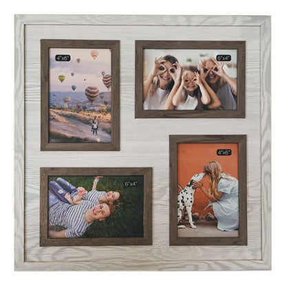MDF MULTI-FRAME-4 PHOTOS-GREY-4''X6''