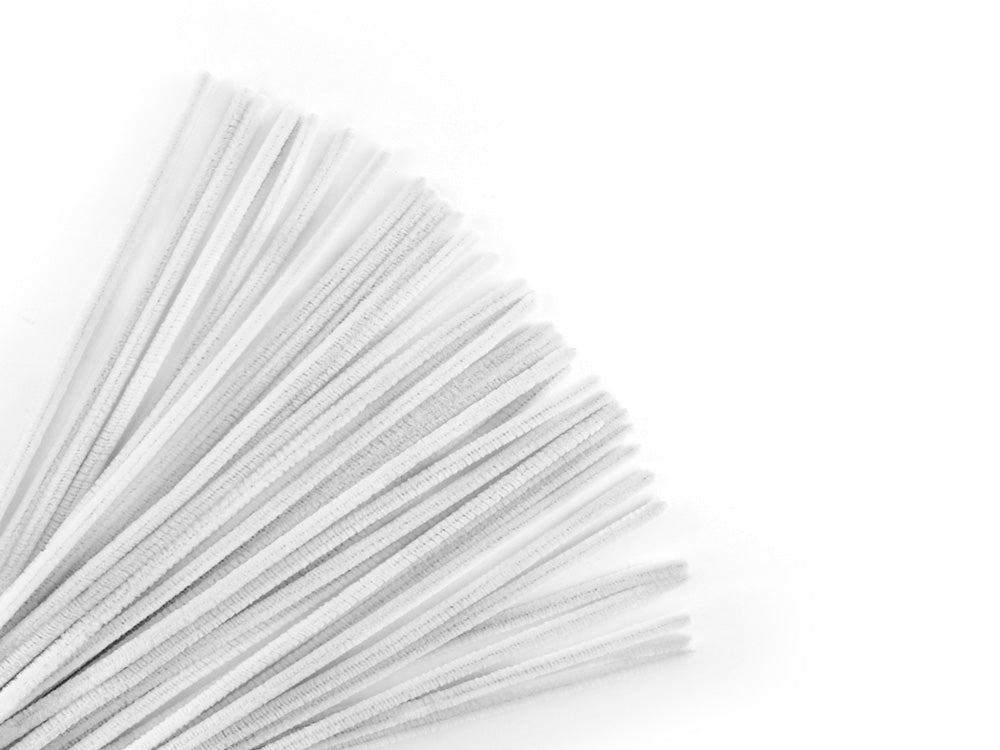 Chenille Stems: 6mmx30cm Standard Pipe Cleaners 40pc N) White