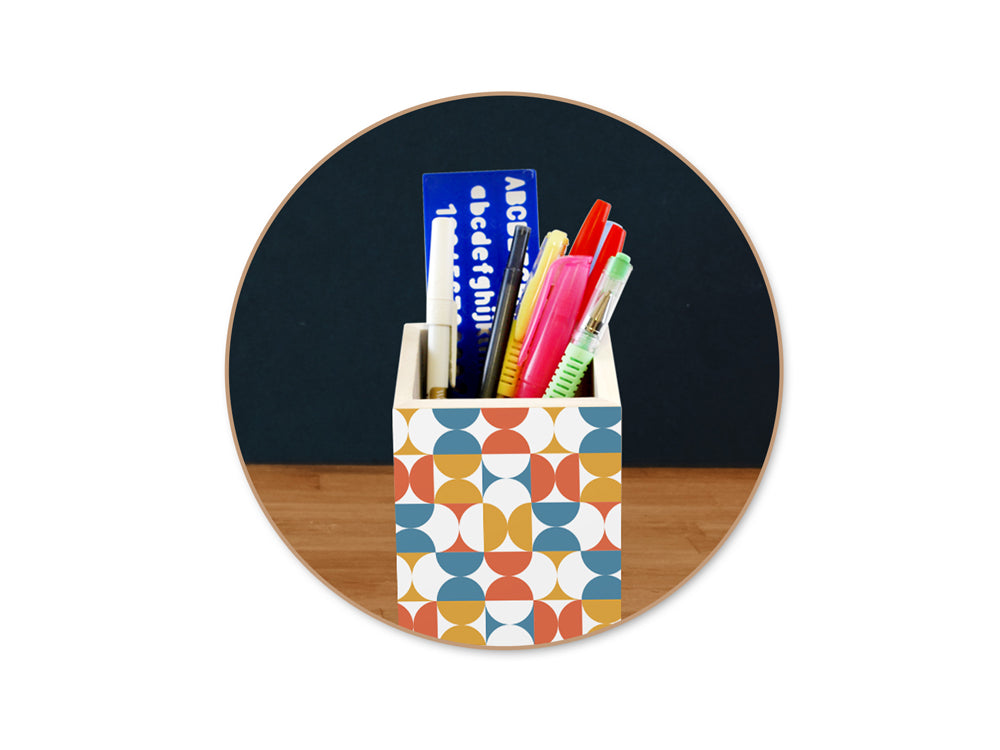 Wood Craft: Natural Pen/Pencil Tubs C) Square