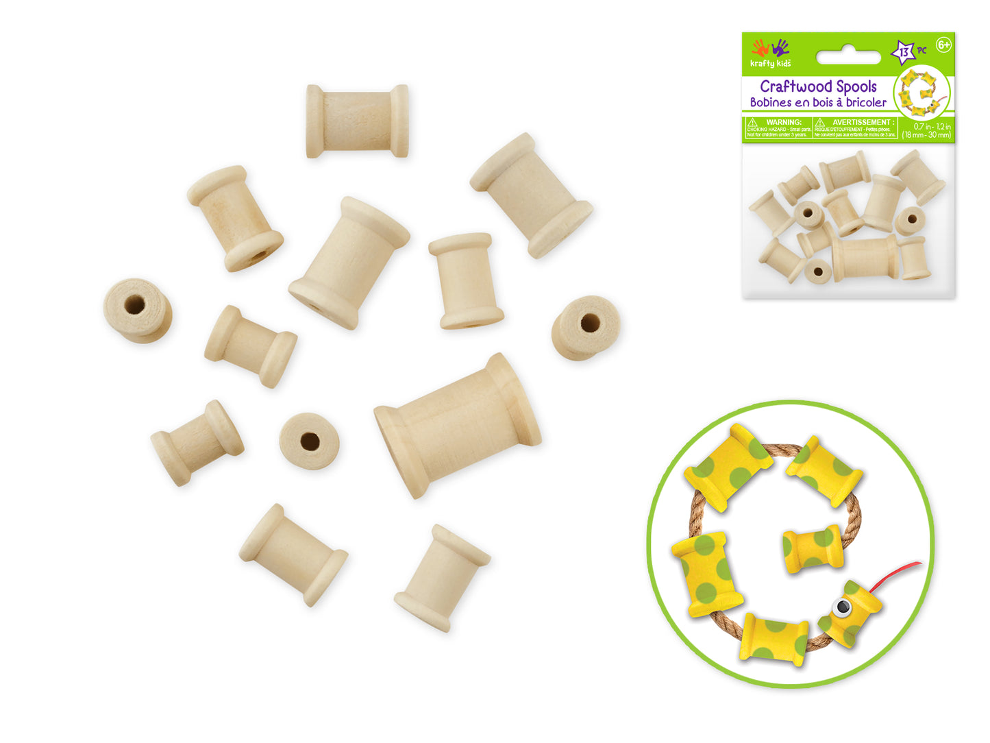 Craftwood: Wood Spools 13/pk Natural