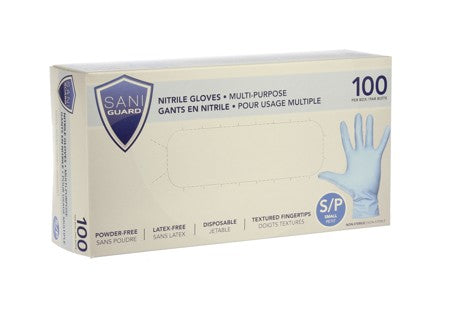 SANI-GUARD NITRILE GLOVES SMALL 100/BOX