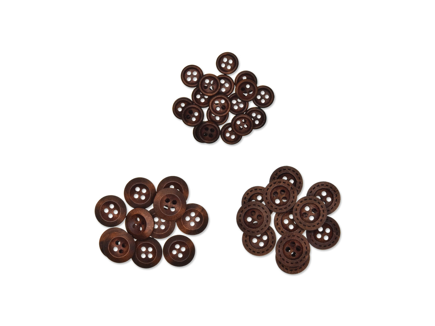 Button Embellishment: Wood Button Medley 3-Tier B) Round Medley