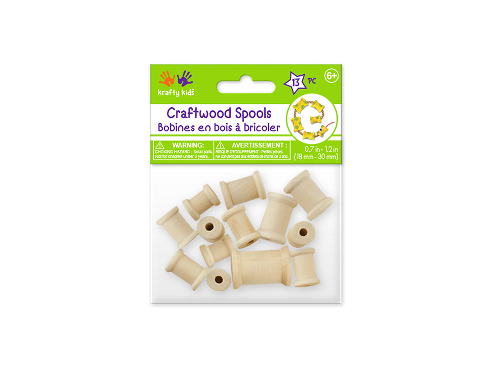 Craftwood: Wood Spools 13/pk Natural