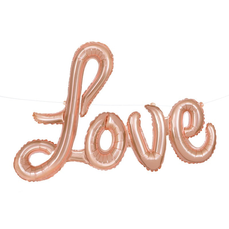 Rose Gold Love Foil Letter Balloon Banner Kit  36"