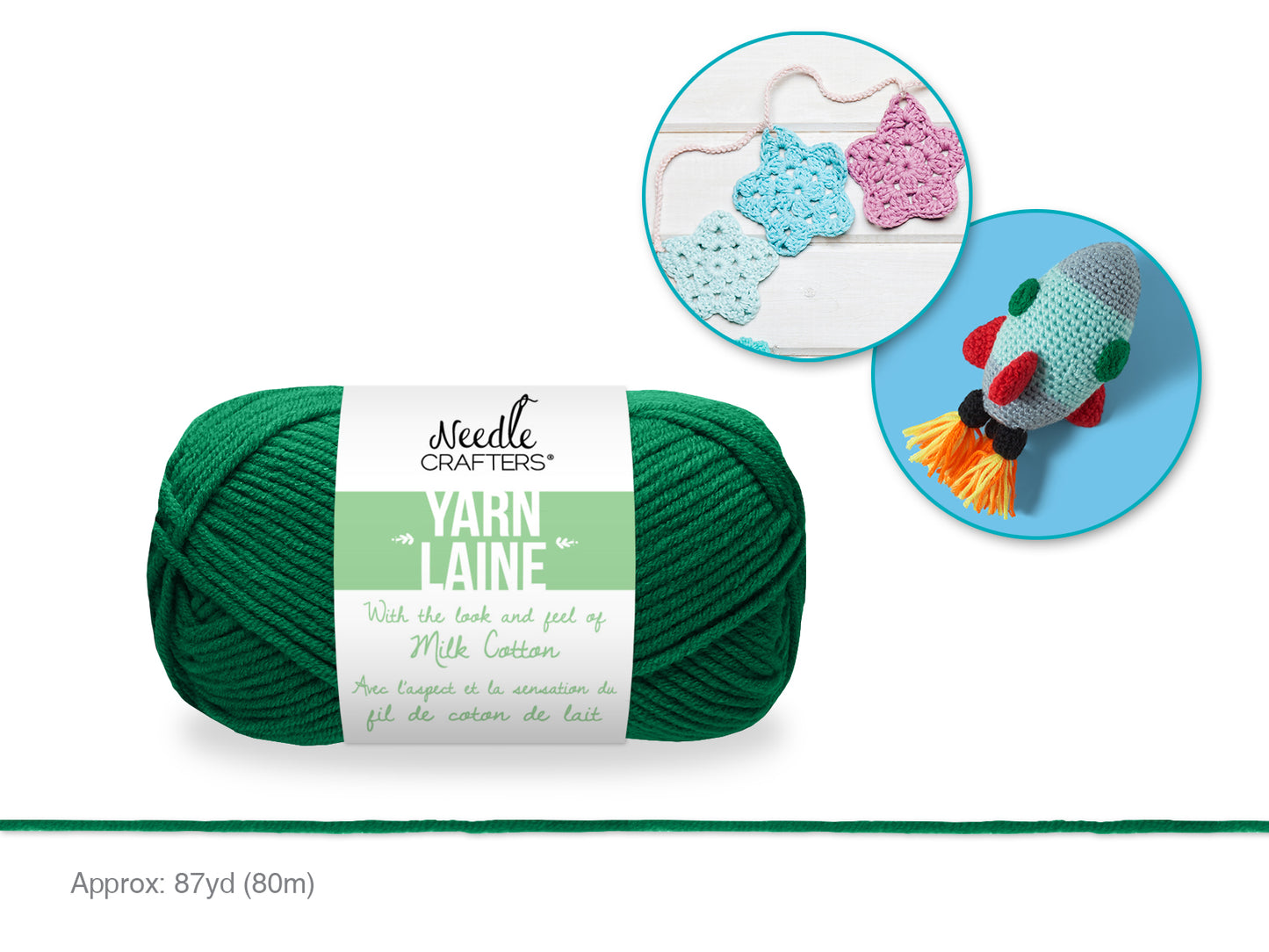 Needlecrafters: 50g Acrylic Milk Cotton Yarn G) Hunter Green