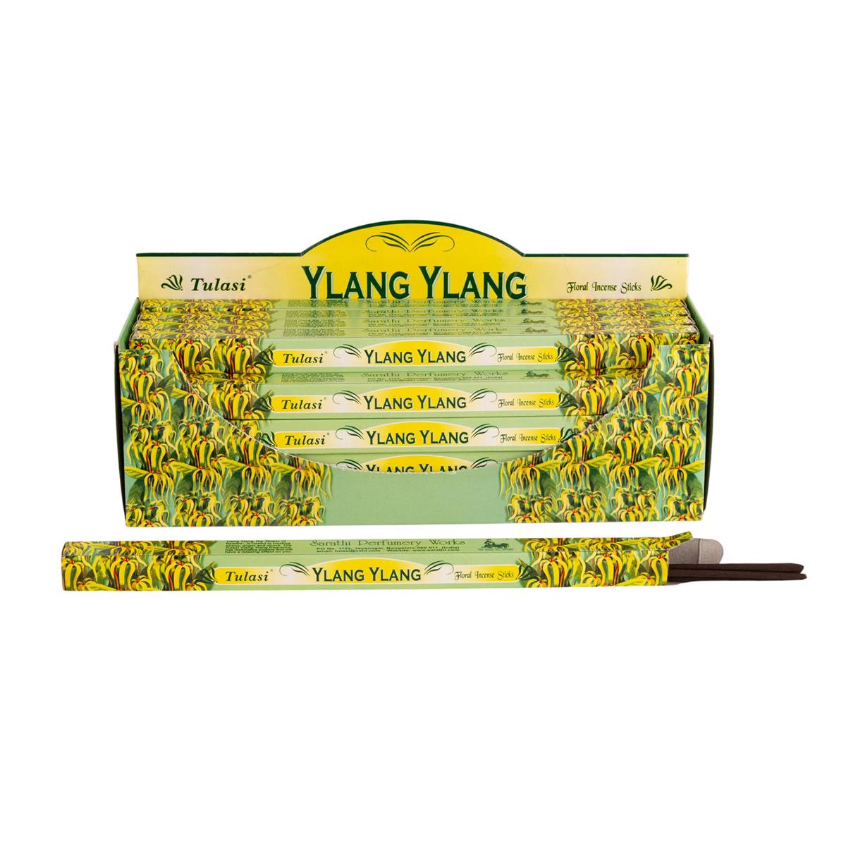 Tulasi, 9" 8 pcs, Incense Sticks, Ylang Ylang, 25/display box
