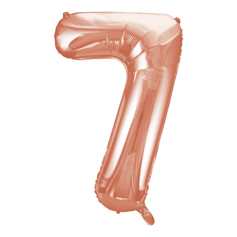 Rose Gold Number 7 Shaped Foil Balloon 34"  Packaged
