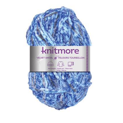 VELVET SWIRL KNITTING YARN-BLUE TONES300 g/328 yrd