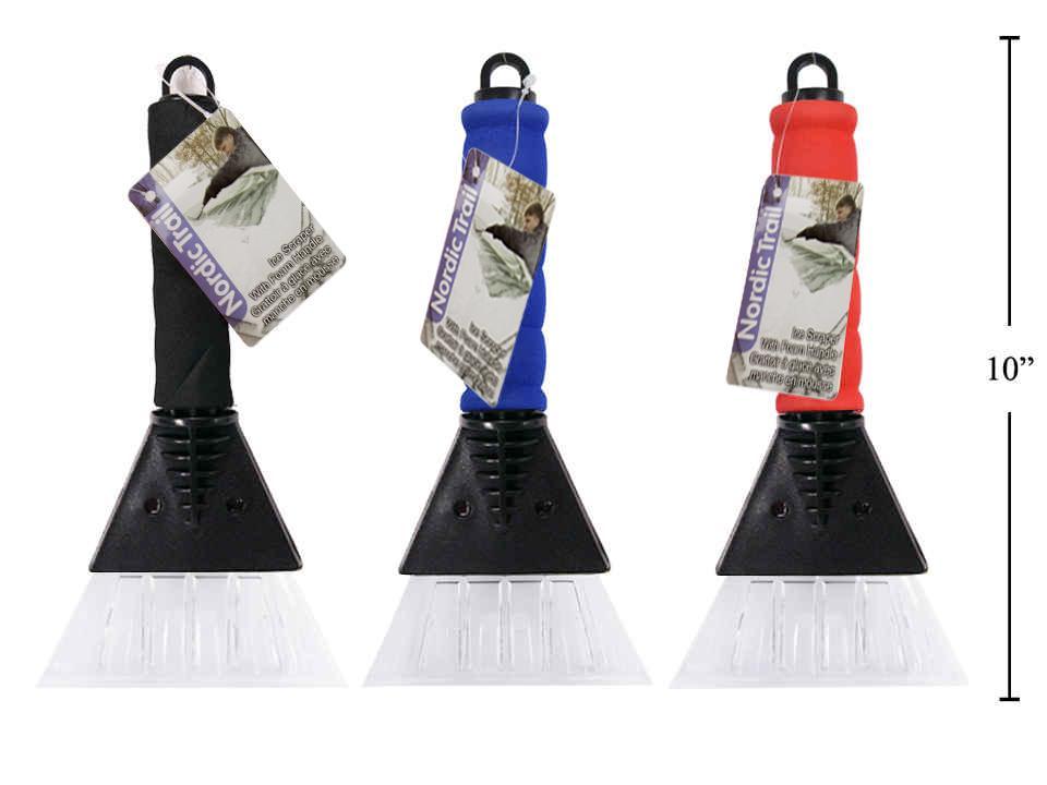 Nordic T. Ice Scraper w/Soft Grip , 10.25", 3asst. cols., hang tag