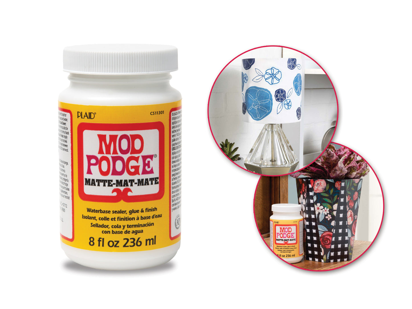 Mod Podge: 8oz All-In-One Glue/Sealer/Finish Non-Toxic B) Matte