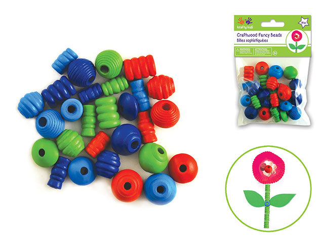 Craftwood: Asst Fancy Beads 28/pk Colored
