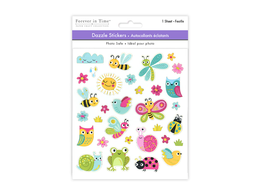 Paper Craft Stickers: 6"x6.5" Dazzle Effects B) Creature Frolic