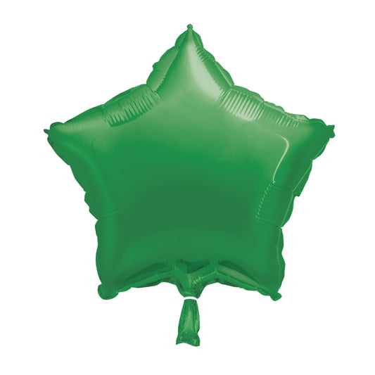 Green Solid Star Foil Balloon 18"  Packaged
