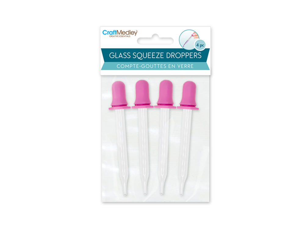 Plastic Bottles: 1ml Glass Squeeze Droppers 4pc