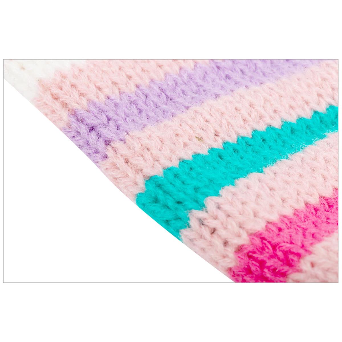 Nordic T. Kids Knitted Earflap Hat w/Pom Pom, 4/C, j-hook w/cht