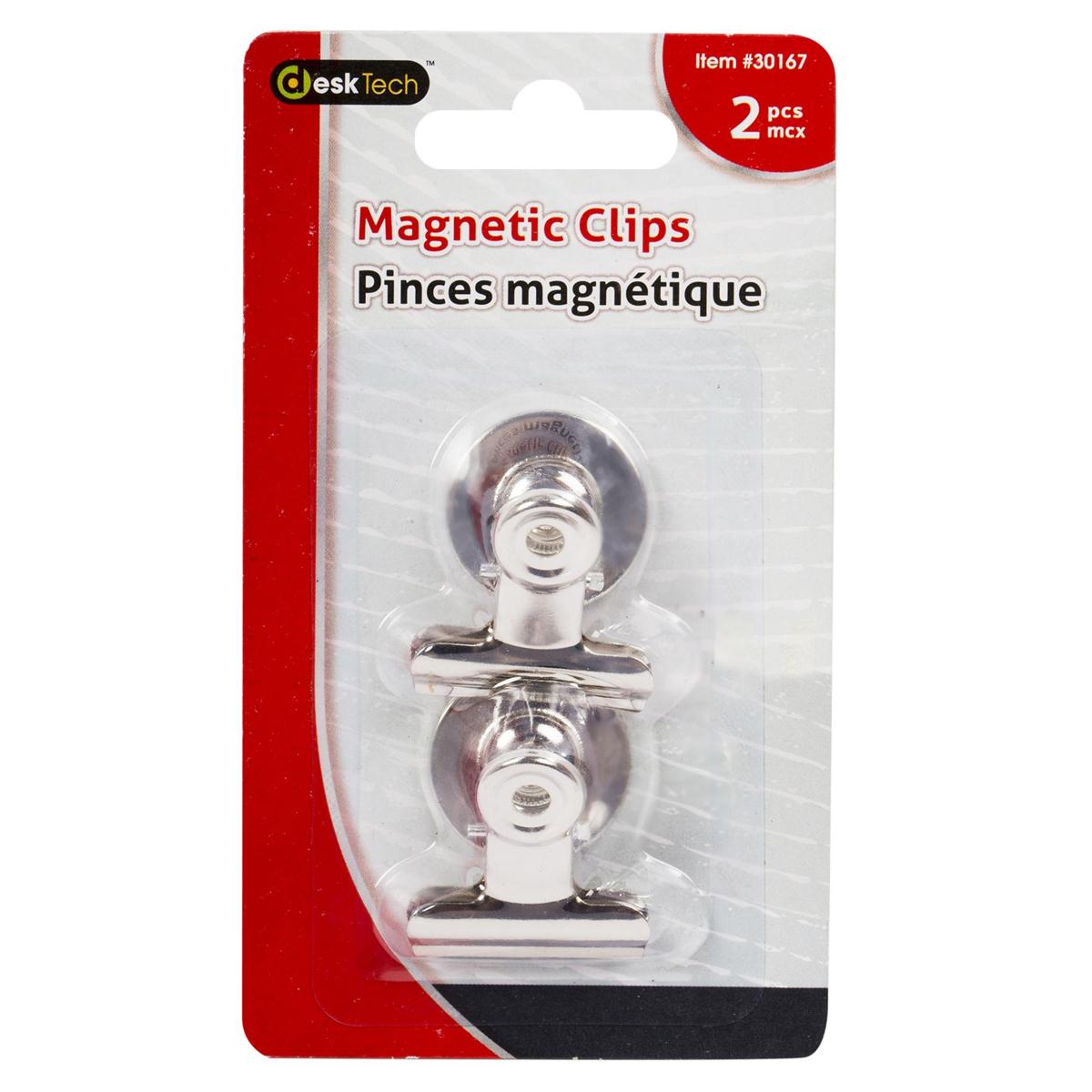 Desk Tech. 2-Pc 1" Magnetic Bulldog Clip, b/c