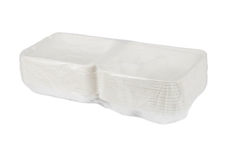 HINGED BAGASSE CONTAINERS 3 COMPARTMENTS 8'' x 8'' 50/PK x 2/CS (1270255)