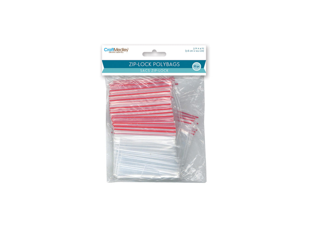Craft Medley: Zipper-Seal Polybags 3"x4" 50pc