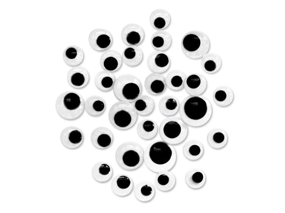 Sew-On Googly Eyes: Round 18mm-30mm Asst x36 Black Standard