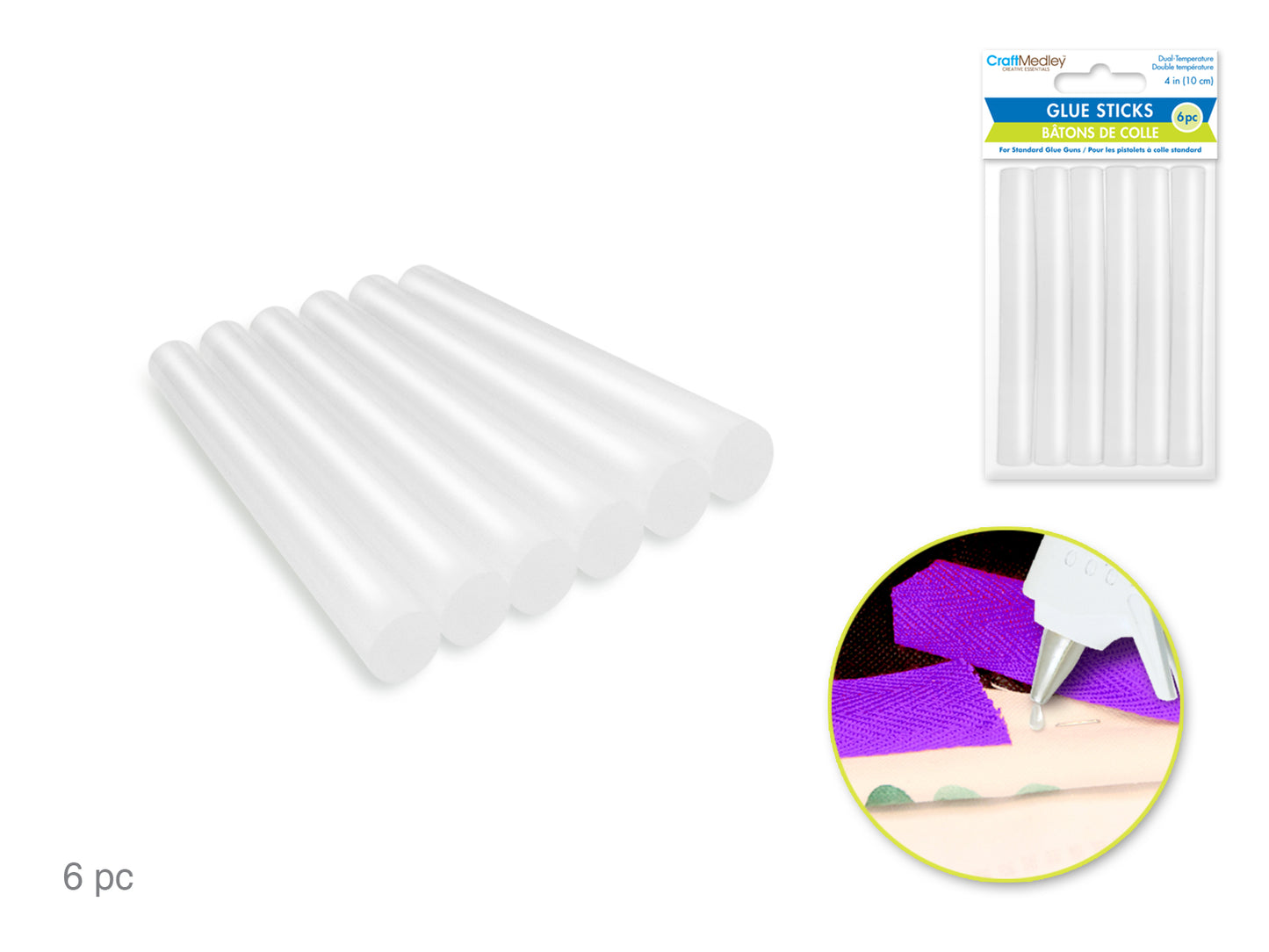 Craft Medley Glue Sticks: 4" Standard x6 Dual Temp 11mm Thick