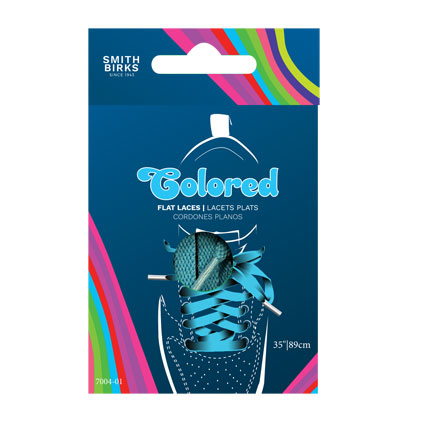 35" FLAT LACES-TURQUOISE (2PRS)
