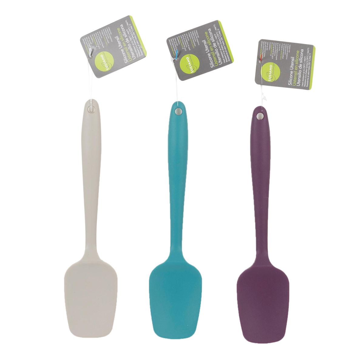 L.Gourmet, 11"L Silicone Spoon Spatula, 3 col., tag (HZ)