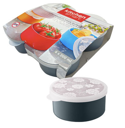 FOOD STORAGE CONTAINER-ROUND-200ML-4PK