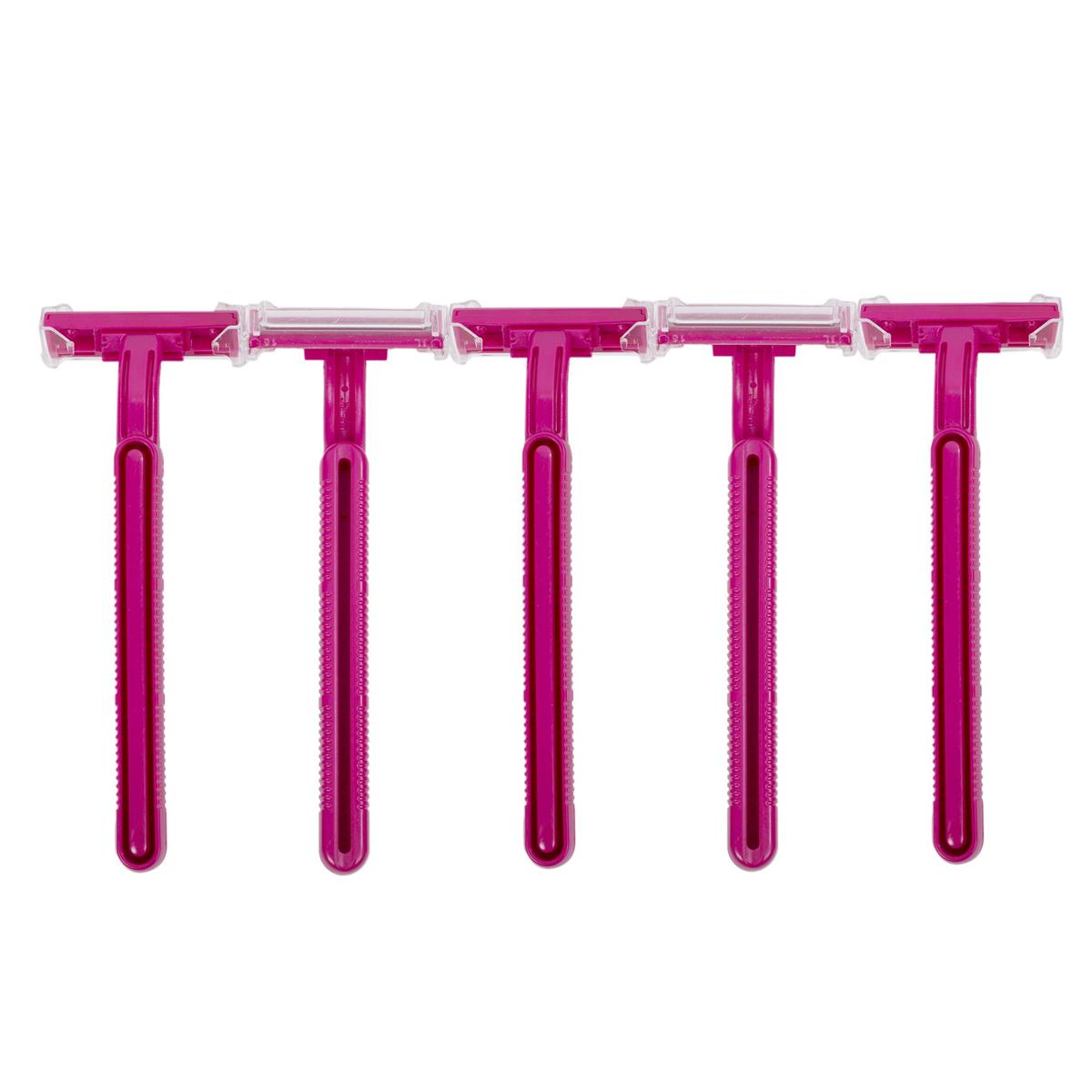 Bodico, 5-pc Ladies Razors, S/S twin blade, printed poly bag