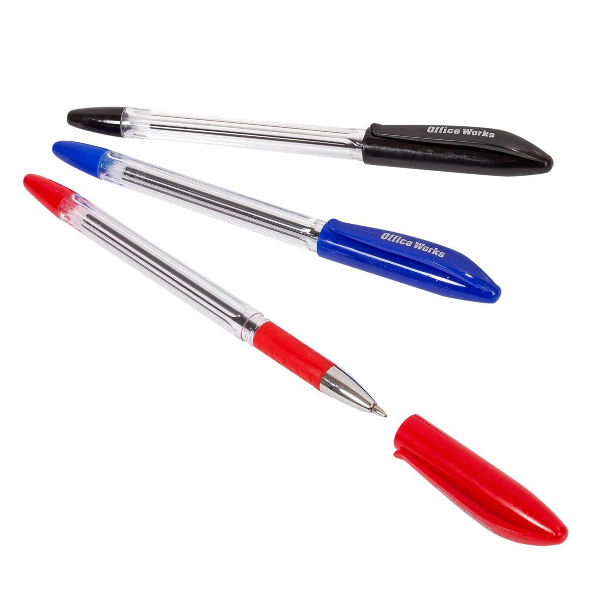 O.WKs. 6-Pc Ball Pens, b/c 1 red, 2 blue, 3 black