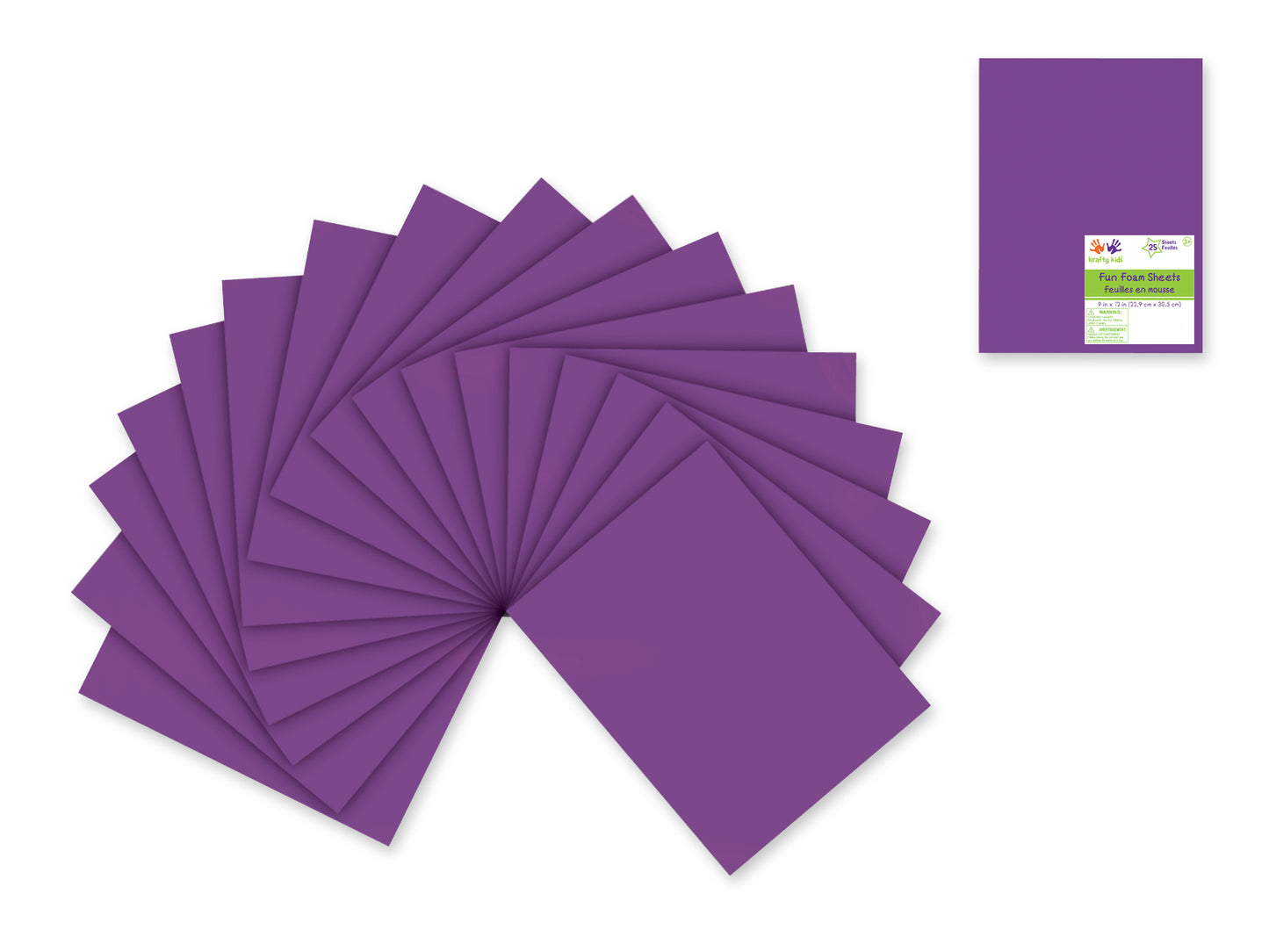 Fun Foam Sheets: One 9"x12" - 2mm(T) Barcoded Sheets Q) Dark Violet