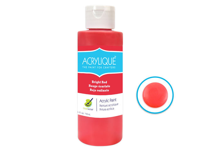 Color Factory: 4oz Acrylique Paint for Crafter's 030 Bright Red