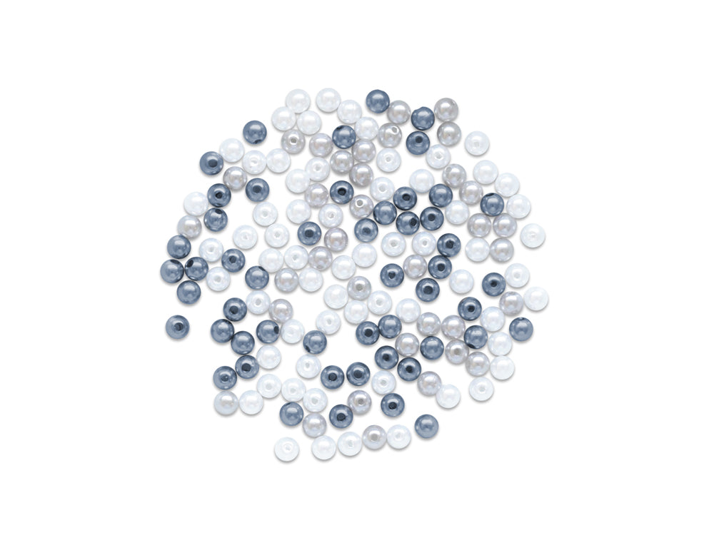 Pearl Beads: 8mm Gloss Tri-Colormix 35gms C) Smoke