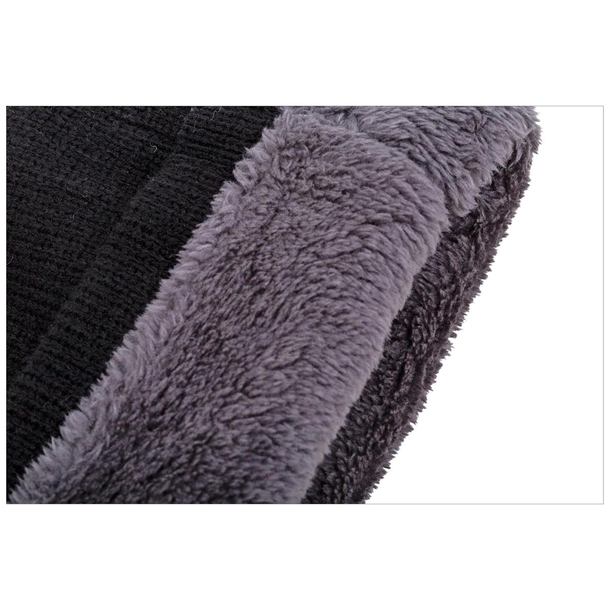 Nordic T. Knit Neck Warmer, w/Fleece Lining, Black, hc