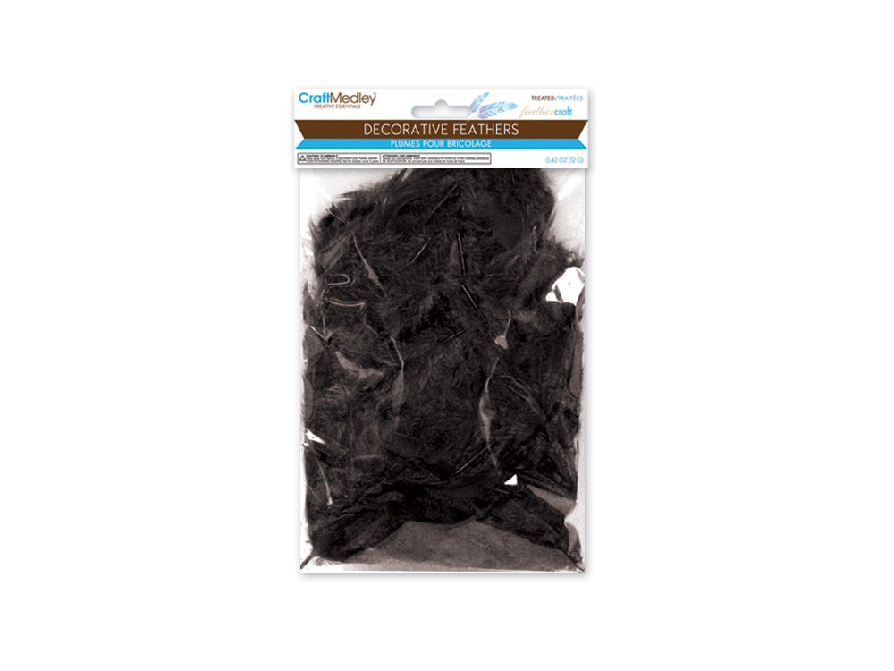 Feather Craft: 12g Craft Feathers 2"-3.5" A) Black