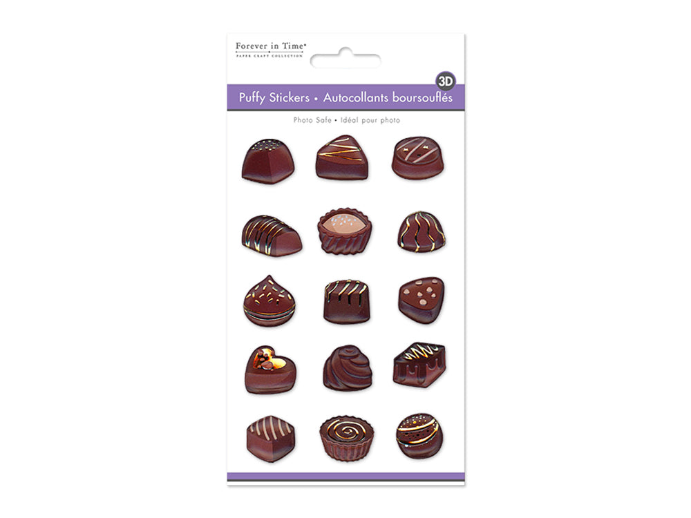 Paper Craft Sticker: 4.1"x7.5" 3D Treats Puffy B) Gold Drizzled