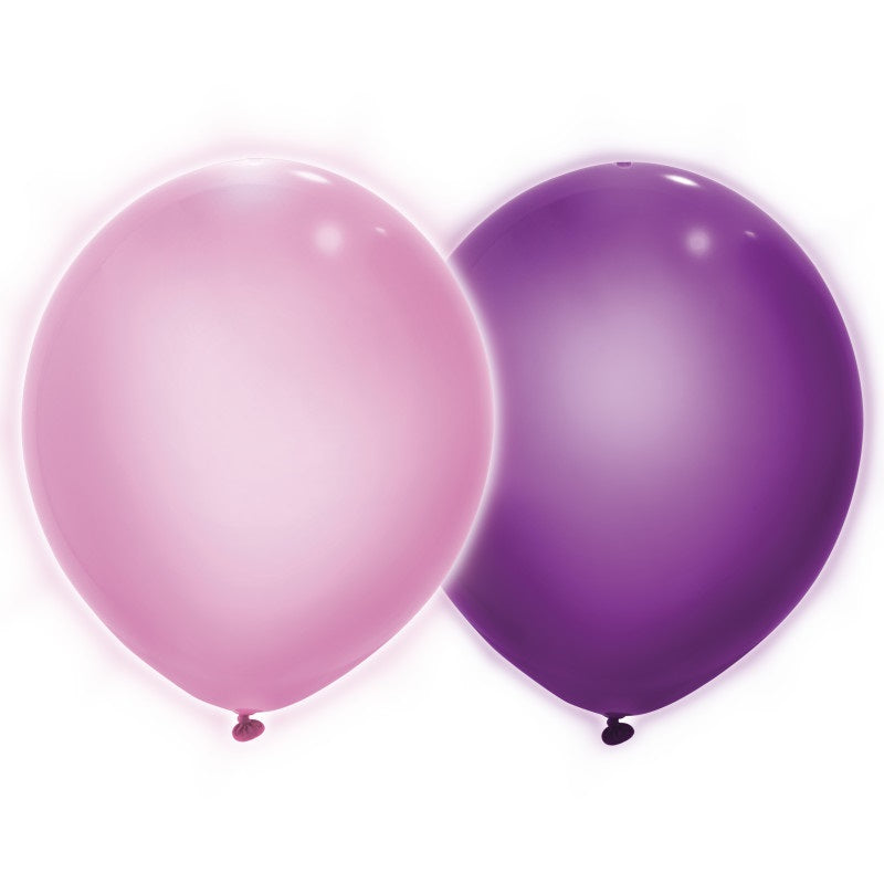 Illooms Light Blue  Pink & Purple Assorted Light Up Balloons  5ct