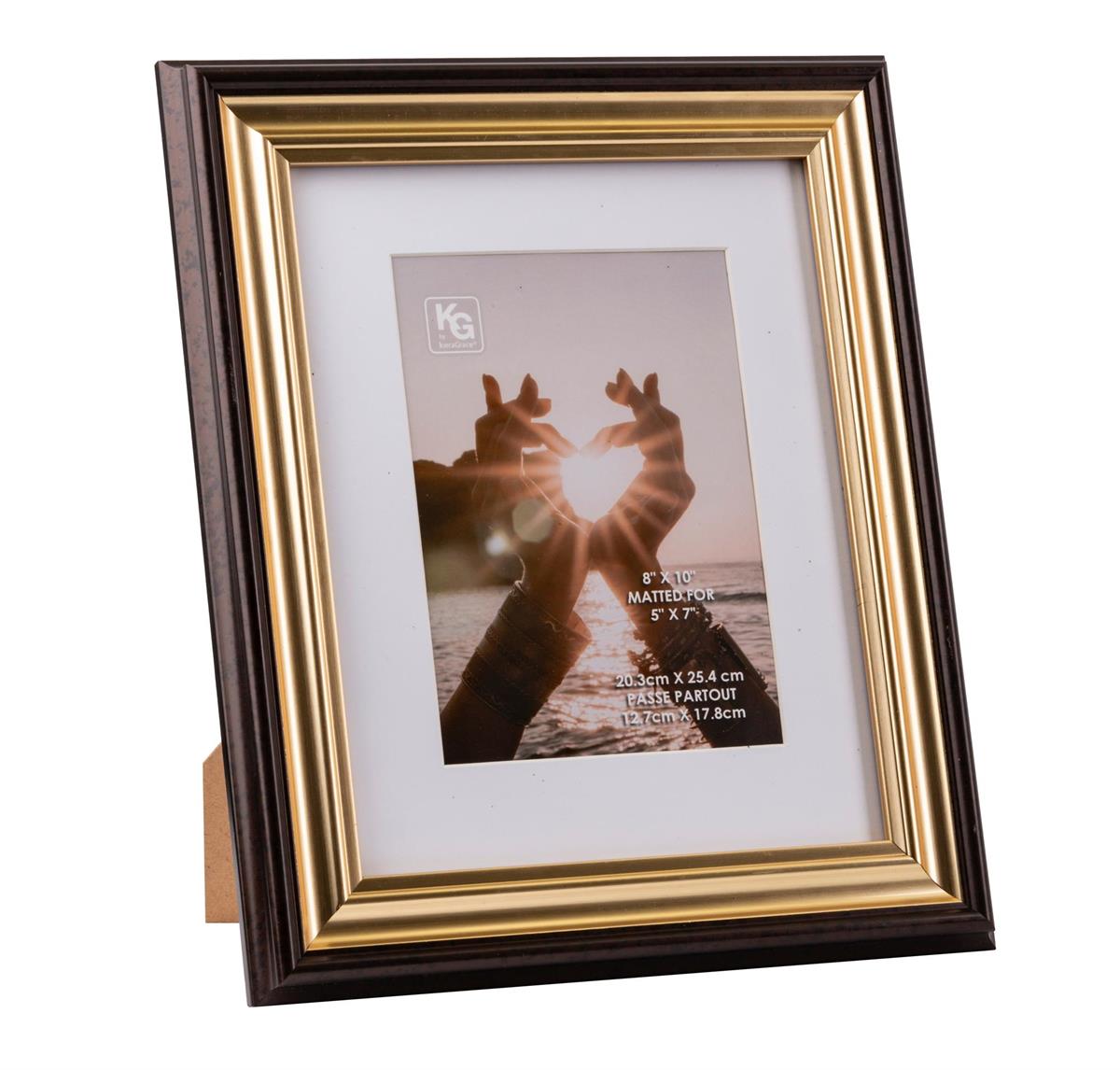 KG Jessica 8X10" Frame, 5X7" Mat BLACK, GOLD (AZ)