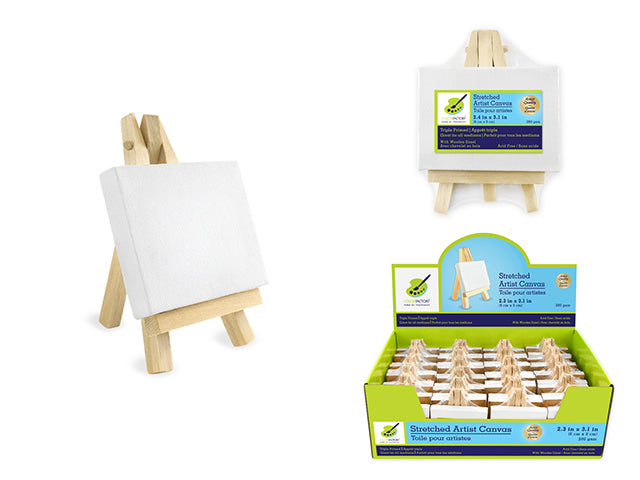Stretch Artist Canvas: 2.36"x3.15" (6x8cm) on Wooden Easel in PDQ