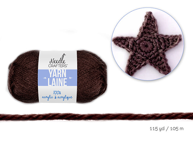 Needlecrafters: 50g Acrylic Yarn Standard Ball Dyed W) Dark Brown