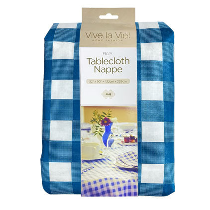 Tablecloth Peva - Flannel back Light Blue 52"x90"