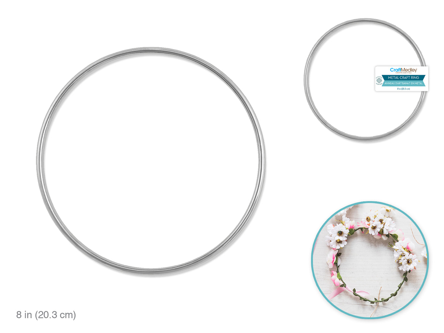 Craft Medley: Metal Ring 8" 1pc Galvanized