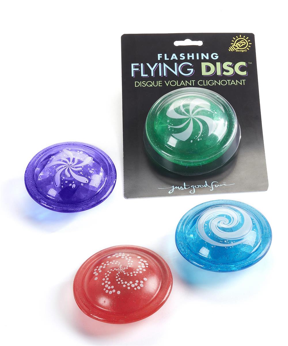 TPR Light Up Flying Disk, 4 Asst., L:3.5" x W:1.25"