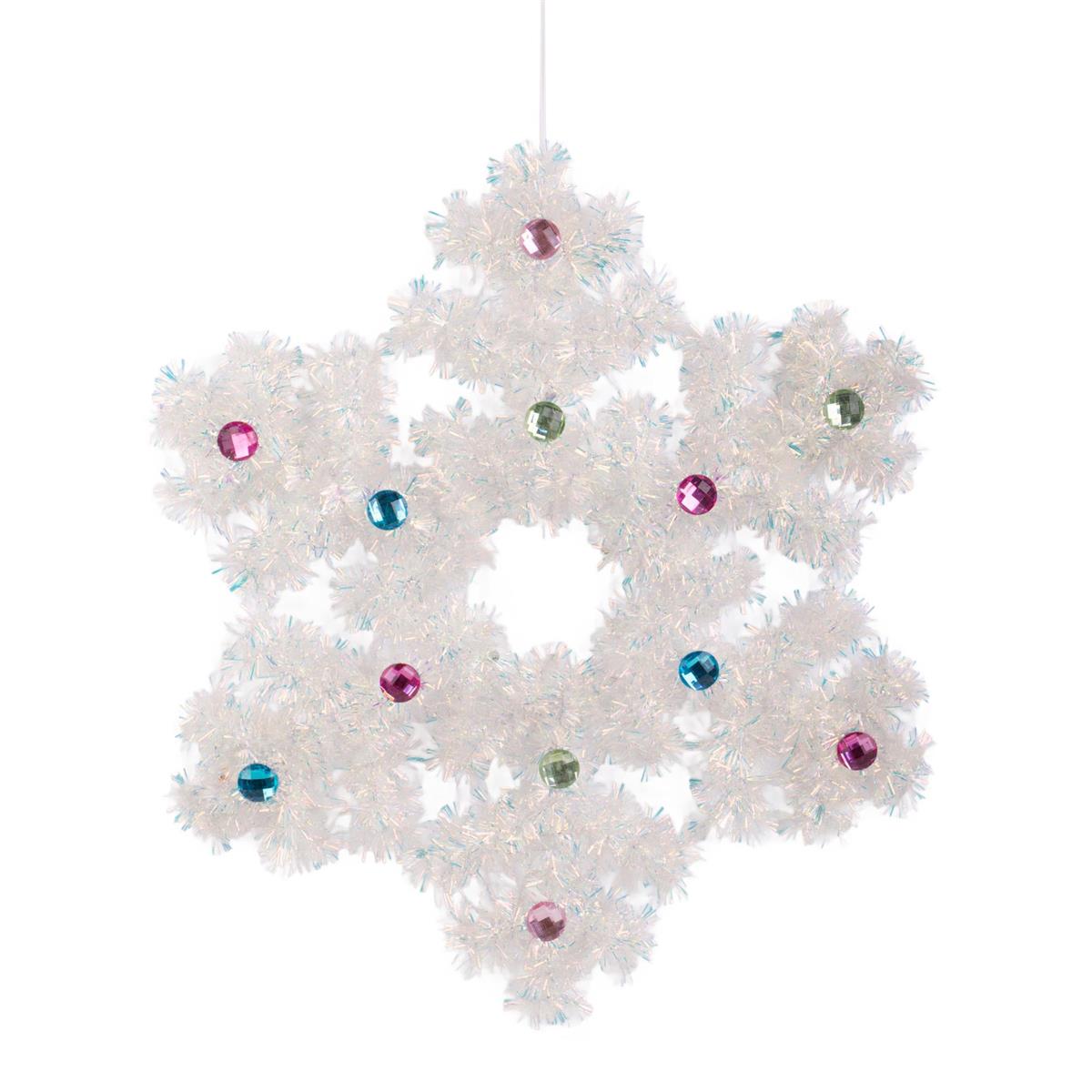 Deco N. 18" Xmas Hanging Décor, Snowflake, cht