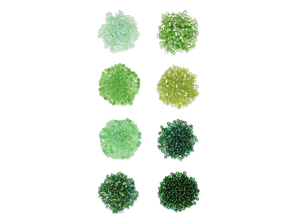 Glass Bead Kit: Rocailles/Seed Beads/Bugles 45g ULTIMIX D) Going Green