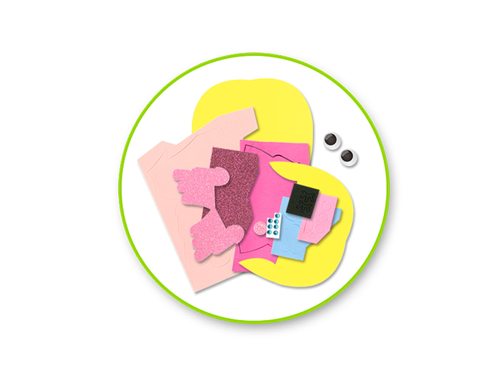 Krafty Kids Kit: DIY Foam Friends Craft Kit Peel-n-Stick 03) Princess