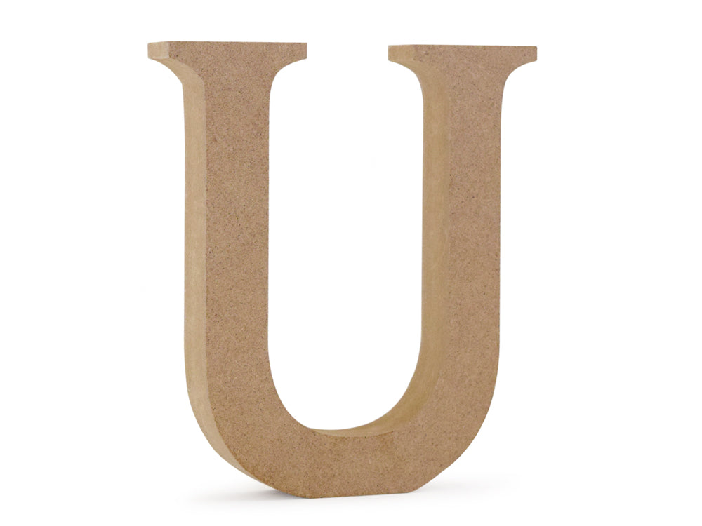Wood Letters: 5 1/8" MDF Standing U