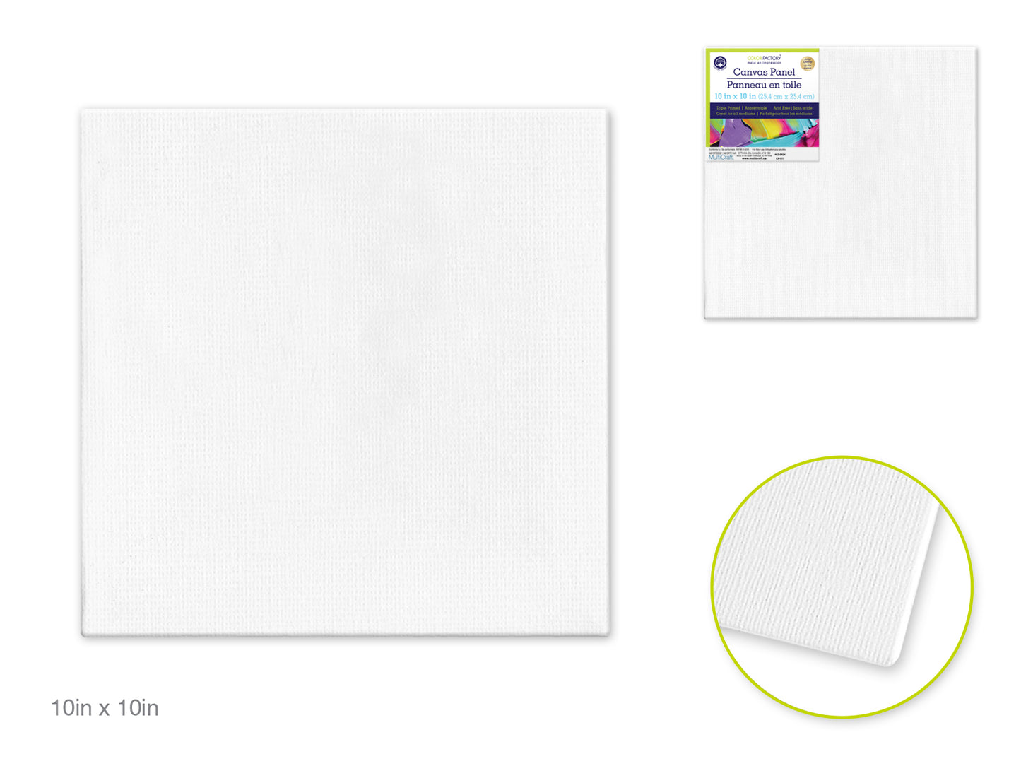 Canvas Panels Primed: 10"x10" Artist Quality