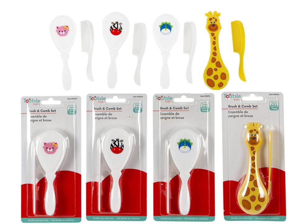 Tootsie Baby, Baby Brush & Comb Set 4 Asst. blister card (ES11908)