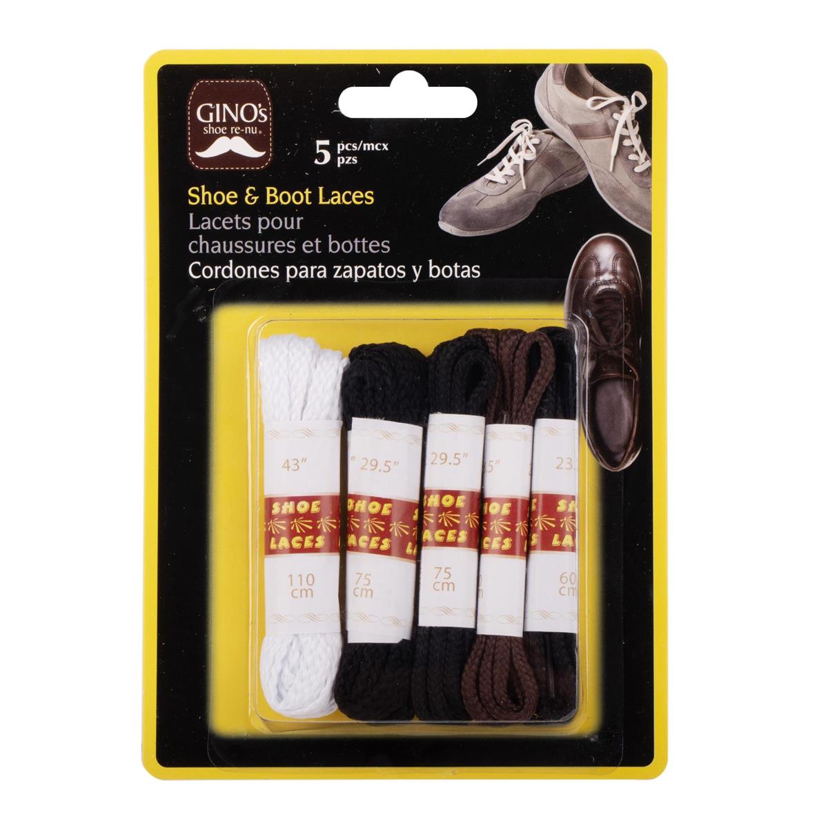 Gino's 5-pc. Shoe & Boot Laces, b/c