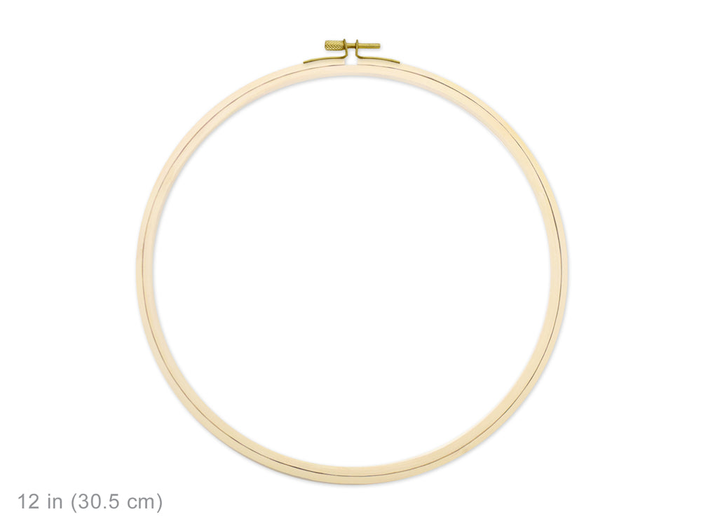 Needlecrafters: 12" Embroidery Hoop w/Brass Clamp